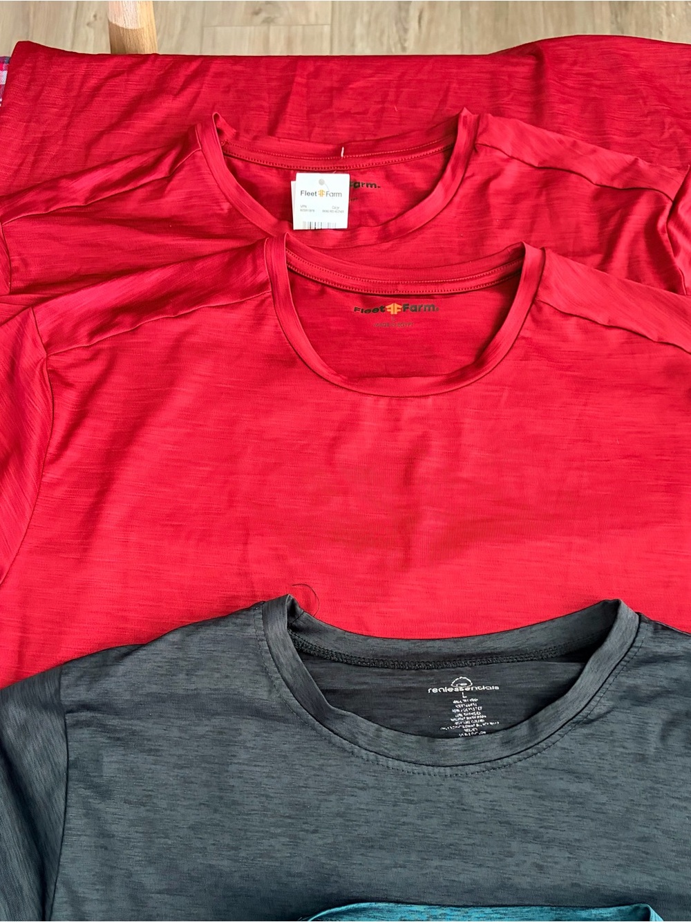 Men's Active Tee Bundle - Red, Charcoal, Teal, Gray - Picture 2 of 3